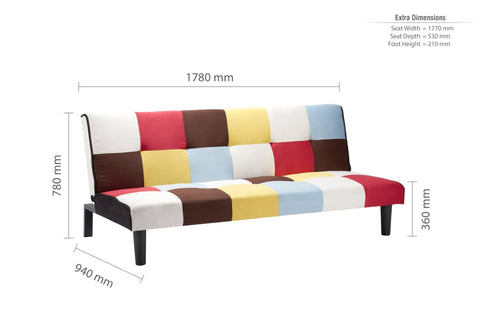 Aurora Rainbow Patched Sofa Bed